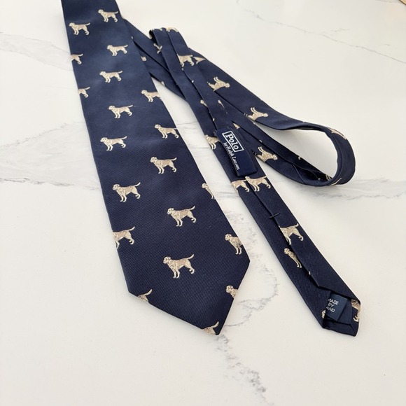 Polo Ralph Lauren Other - Polo Ralph Lauren Labrador Retriever Document 1 Navy Dog Necktie Mens Silk Tie